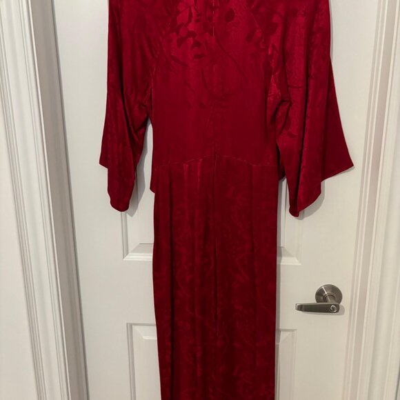 Zara Midi Red Jacquard Dress - Picture 9 of 9